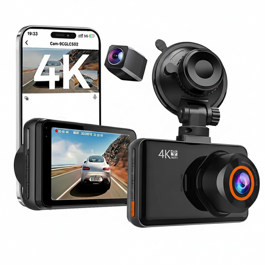 4K Dash Cam Front & Rear – WiFi Car Video Recorder