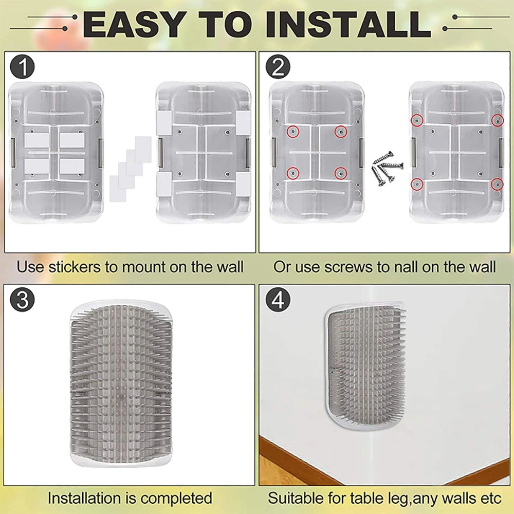 Cat Self Grooming Brush – Wall Hair Remover Massager