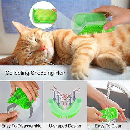 Cat Self Grooming Brush – Wall Hair Remover Massager