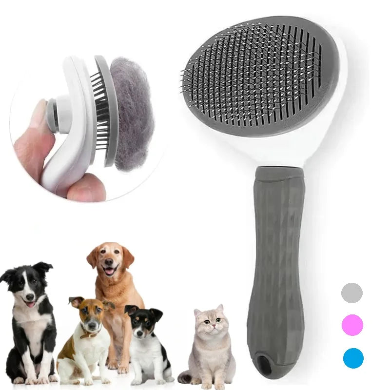 Self-Cleaning Pet Brush – Hair Remover for Cats & Dogs