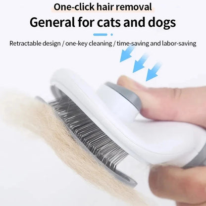 Self-Cleaning Pet Brush – Hair Remover for Cats & Dogs