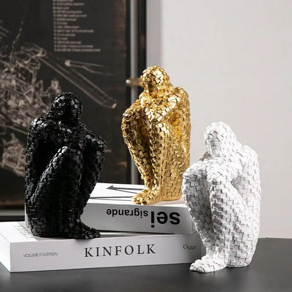 Nordic Thinker Statue – Abstract Resin Home Decoration