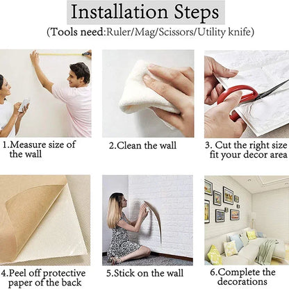 3D Brick Wallpaper Self-Adhesive Foam Wall Panel